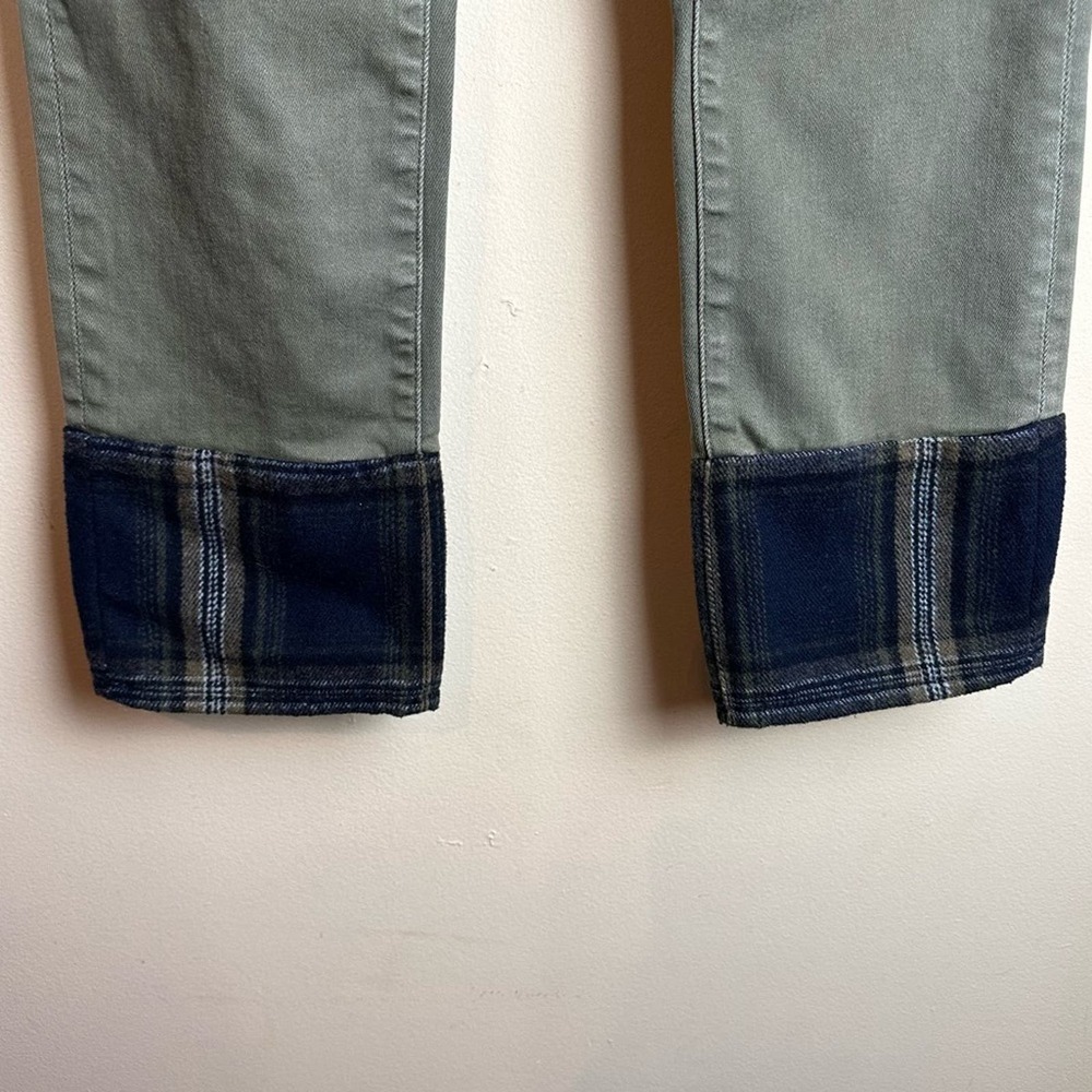 Driftwood Pants Colette Roads End Flannel Cuffs Green Jeans Women’s Size 28 - Picture 4 of 15
